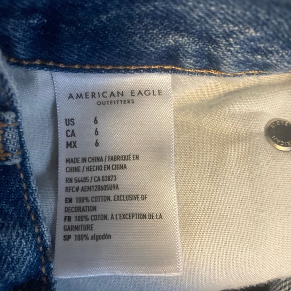 American Eagle Outfitters Distressed Denim Shorts with Colorful Embroidery - Picture 5 of 5